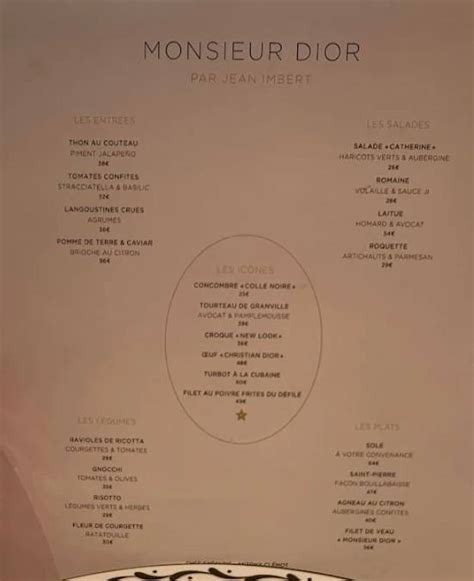 dior patisserie menu|dior restaurant menu.